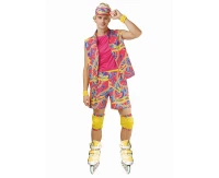 Role play-set for adult Roller Skater 80' s(cap, jumpsuit, wristband, knee pads), size 52